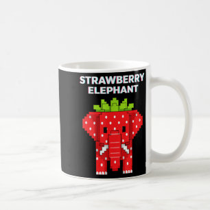 Erdbeerelefant Pixel-Art süßes Dschungeltier Kaffeetasse