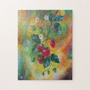 Erdbeeren an einer Sommerrebe von Alfred Fox Puzzle