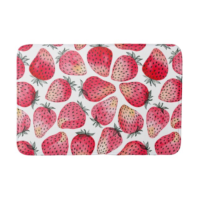 Erdbeeren, Aquarell und Tinte Badematte (Vorderseite)