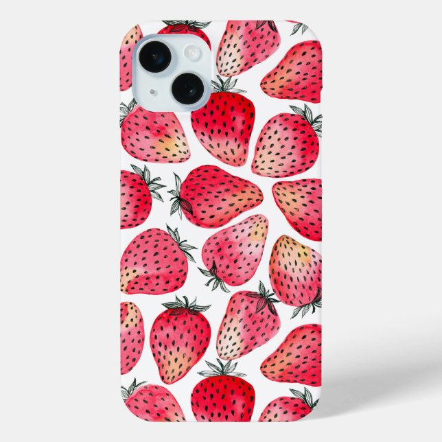 Erdbeeren, Aquarell und Tinte Case-Mate iPhone Hülle (Rückseite)