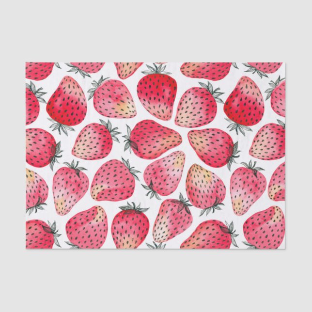 Erdbeeren, Aquarell und Tinte Seidenpapier (Vorderseite)