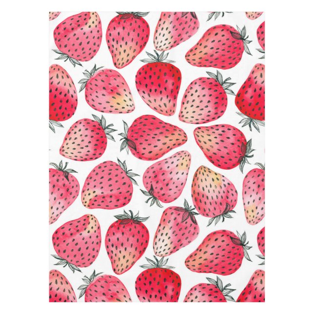 Erdbeeren, Aquarell und Tinte Tischdecke (Vorderseite)