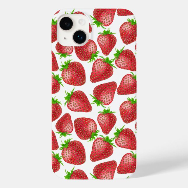 Erdbeeren-Aquarellmuster Case-Mate iPhone Hülle (Rückseite)