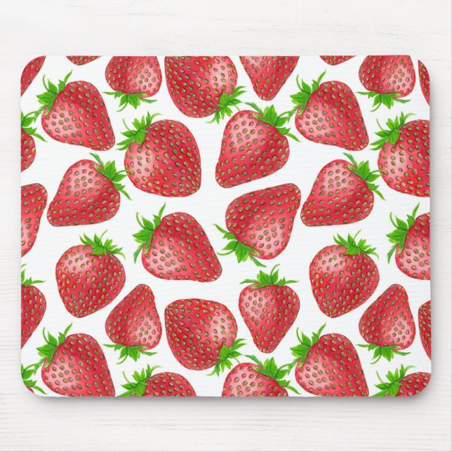 Erdbeeren-Aquarellmuster Mousepad (Vorne)