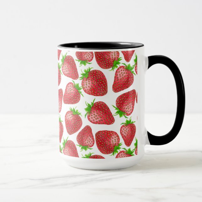 Erdbeeren-Aquarellmuster Tasse (Rechts)