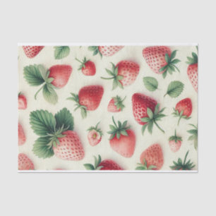 Erdbeeren auf Cremefarbenbeeren Seidenpapier