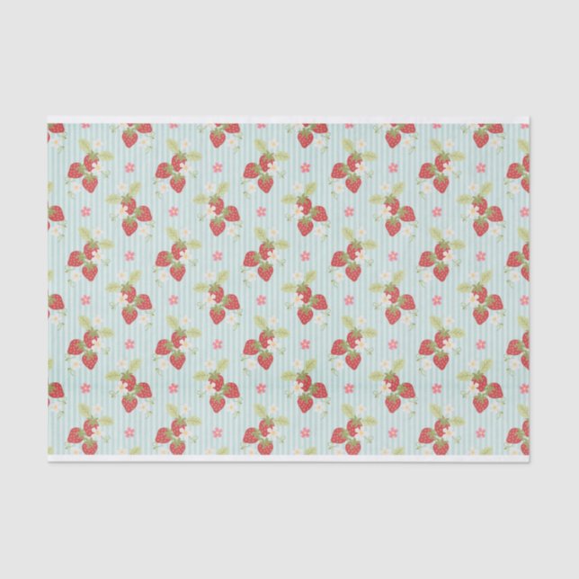 Erdbeeren auf einem hellblauen Hintergrund Seidenpapier (Vorderseite)