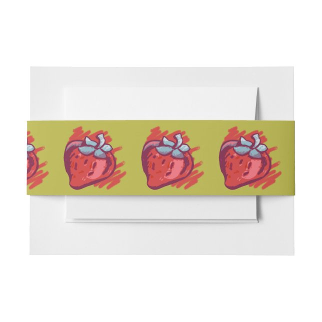 Erdbeeren auf Gold-Handwerksartikeln Einladungsbanderole (Vorderseite Beispiel)