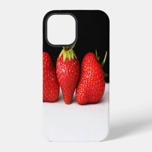 Erdbeeren auf Schwarz über Weiß iphcna iPhone 12 Hülle