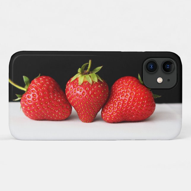 Erdbeeren auf schwarz-weiß iphcna Case-Mate iPhone hülle (Rückseite (Horizontal))