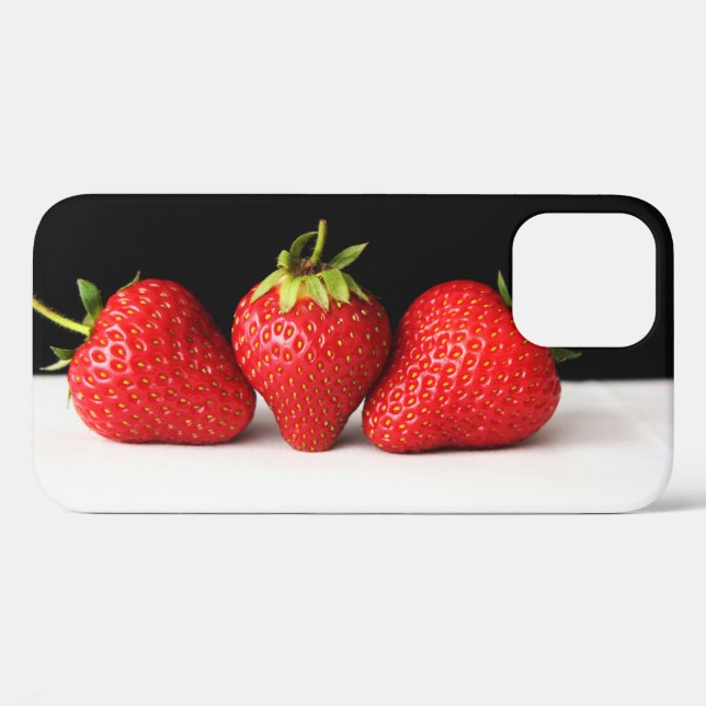 Erdbeeren auf schwarz-weiß iphcna Case-Mate iPhone hülle (Rückseite (Horizontal))