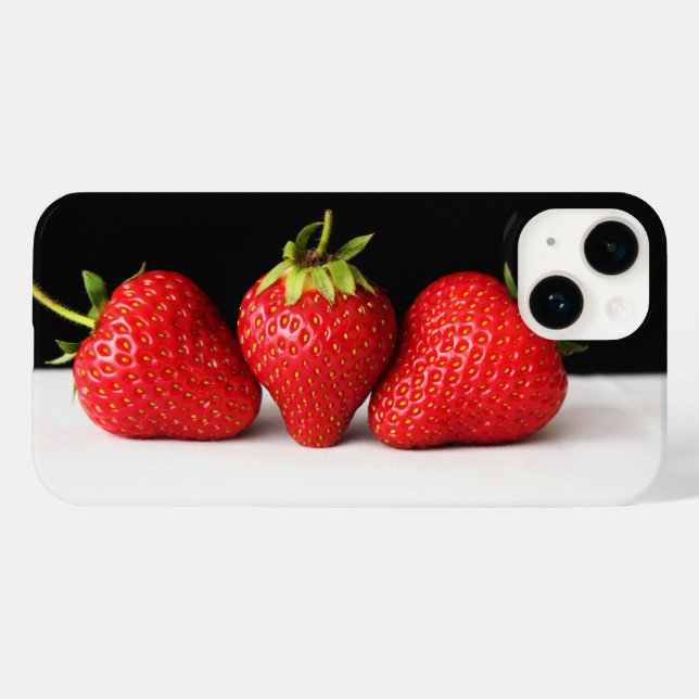 Erdbeeren auf schwarz-weiß iphcnm Case-Mate iPhone hülle (Rückseite (Horizontal))