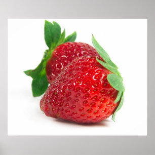 Erdbeeren auf weiß poster