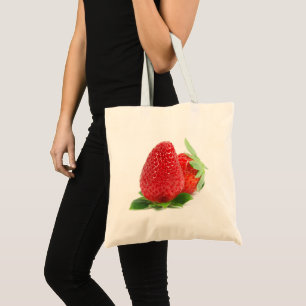 Erdbeeren auf weiß tragetasche