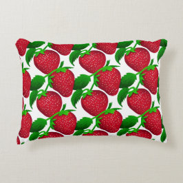 Erdbeeren auf weißem Grundmuster Dekokissen
