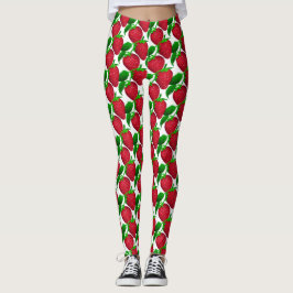 Erdbeeren auf weißem Grundmuster Leggings