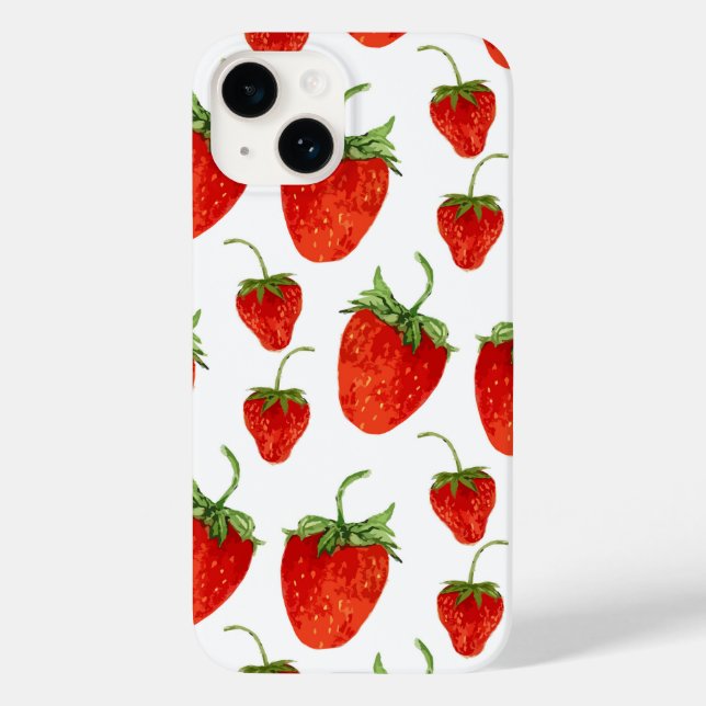 Erdbeeren auf weißem iPhone-Fall Case-Mate iPhone Hülle (Rückseite)