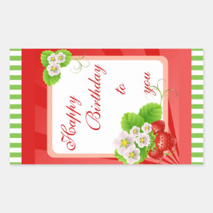 Erdbeeren-Aufkleber Rechteckiger Aufkleber