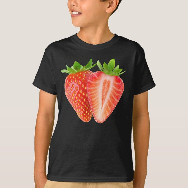 Erdbeeren ausschneiden T-Shirt (Vorderseite)