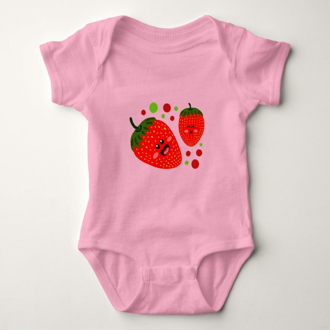 Erdbeeren Baby Clothes Strampler (Vorderseite)