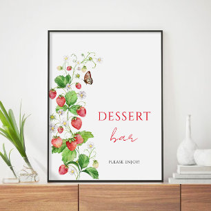 Erdbeeren-Baby-Shower-Dessertbar  Poster
