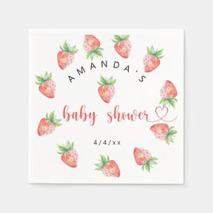 Erdbeeren - Babydusche Serviette