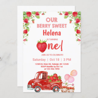Erdbeeren beeren beeren süße Mädchen Geburtstagsei Einladung