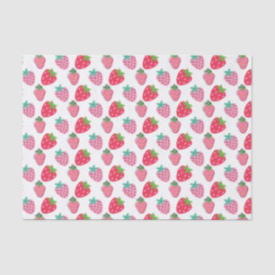 Erdbeeren Berry Pattern - Rosa   Rot Seidenpapier