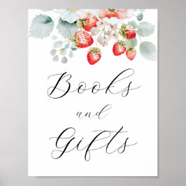 Erdbeeren Berry Süßigkeiten Bücher und Geschenke Z Poster