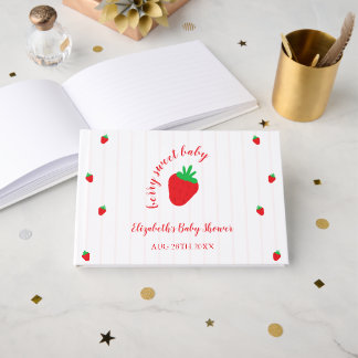 Erdbeeren Berry Sweet Baby Shower Gästebuch