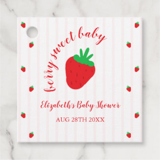 Erdbeeren Berry Sweet Baby Shower Geschenkanhänger