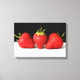 Erdbeeren Bl Ov Wt 16,50x11(41,25x27,5cm) Waca Leinwanddruck