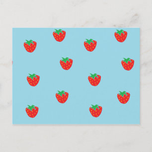 Erdbeeren Blue Postkarte