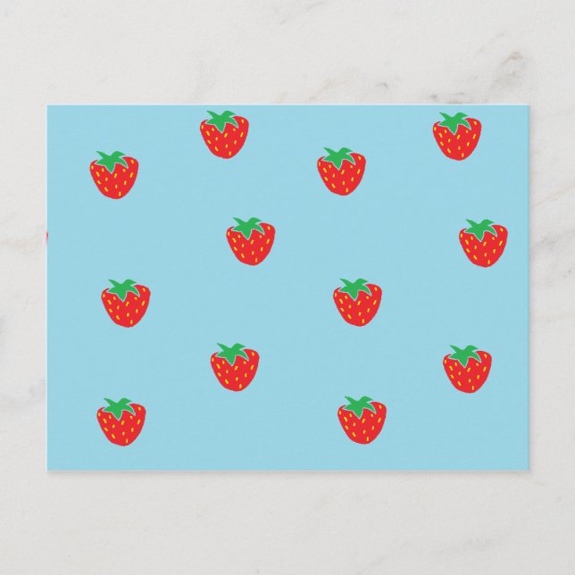 Erdbeeren Blue Postkarte (Vorderseite)