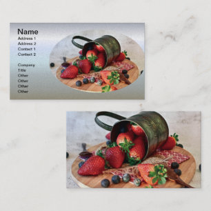 Erdbeeren Blueberries Obst und Süßigkeiten Visitenkarte