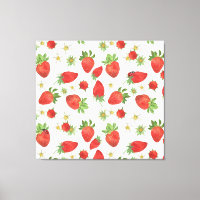Erdbeeren Blume: Aquarellfarben - Nahtlose Kunst
