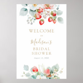 Erdbeeren Brautparty Begrüßungszeichen Poster