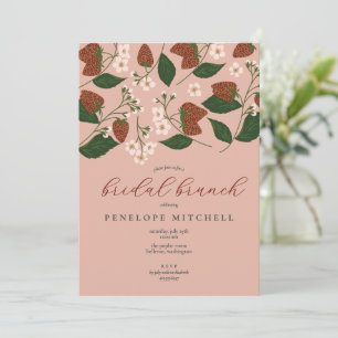 Erdbeeren Bridal Brunch Dusche Einladung