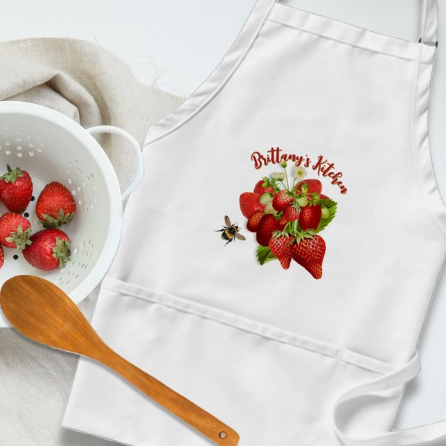 Erdbeeren Bumblebeeren Weiße Bib-Taschen Schürze (Von Creator hochgeladen)