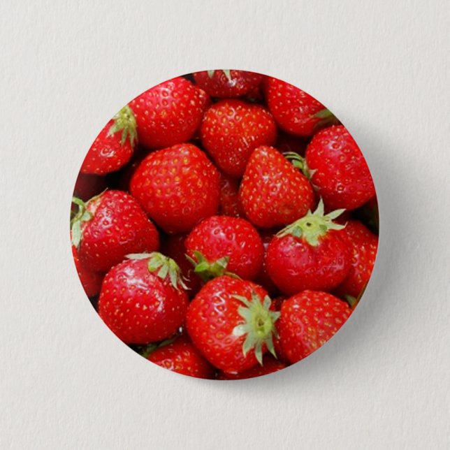 Erdbeeren Button (Vorderseite)