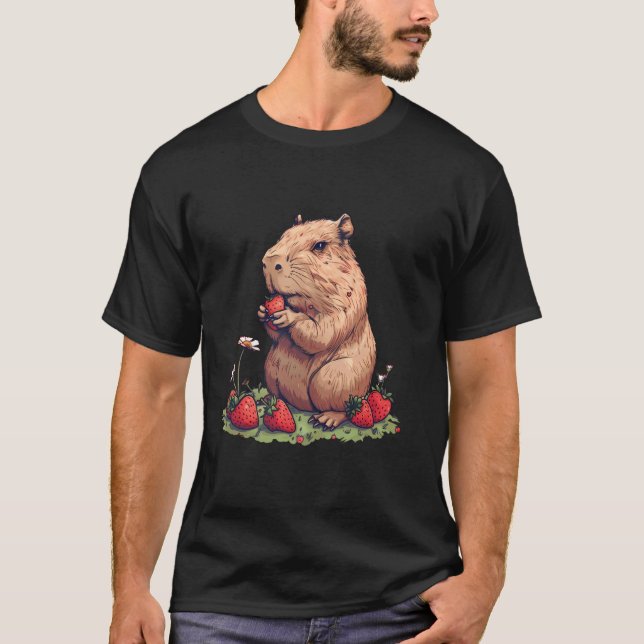 Erdbeeren Capybara Erdbeeren Florale Kunst Dr T-Shirt (Vorderseite)