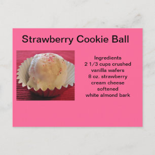 Erdbeeren-Cookie-Balls Postkarte
