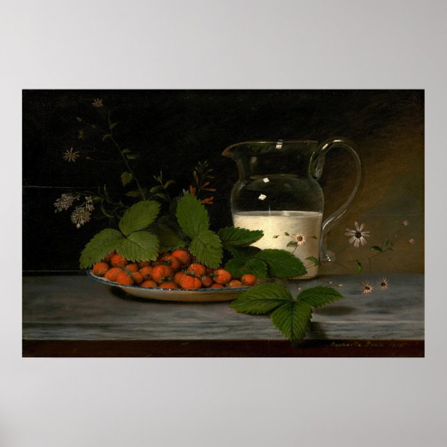 Erdbeeren Creme Raphaelle Peale Fine Art Poster (Vorne)