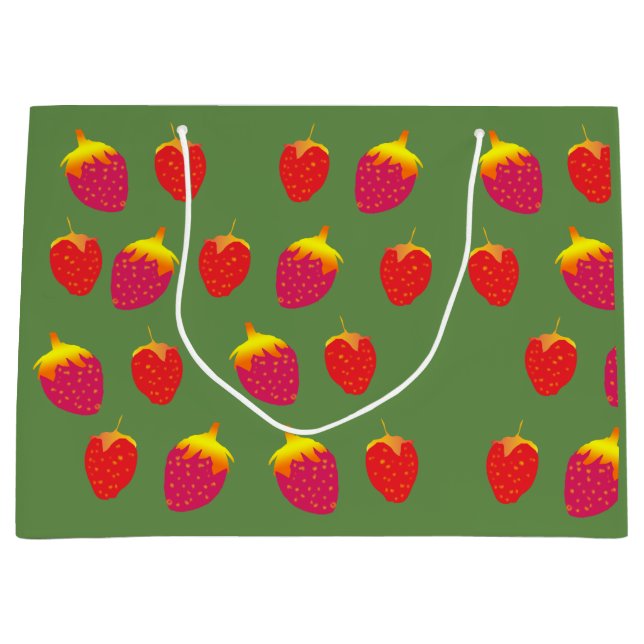 Erdbeeren Custom Gift Bag Große Geschenktüte (Vorderseite)