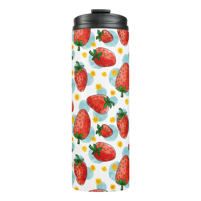 Erdbeeren & Daisis Thermal Tumbler Thermosbecher (Vorderseite)