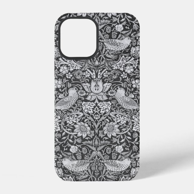 Erdbeeren-Dieb Grau, William Morris iPhone Hülle (Rückseite)