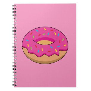 Erdbeeren Donut mit Sprinklen-Cartoon Notizblock