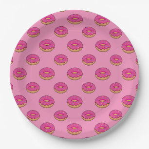 Erdbeeren Donut mit Sprinklen-Cartoon Pappteller