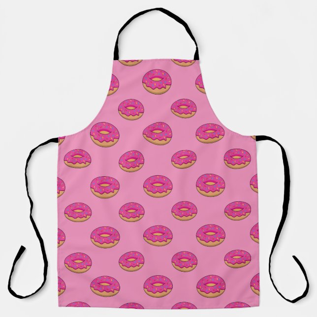 Erdbeeren Donut mit Sprinklen-Cartoon Schürze (Vorderseite)