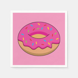 Erdbeeren Donut mit Sprinklen-Cartoon Serviette